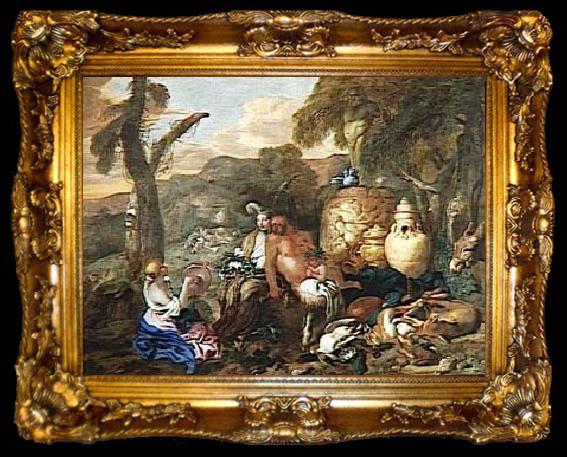 framed  Giovanni Benedetto Castiglione Bacchante et Satyre, ta009-2
